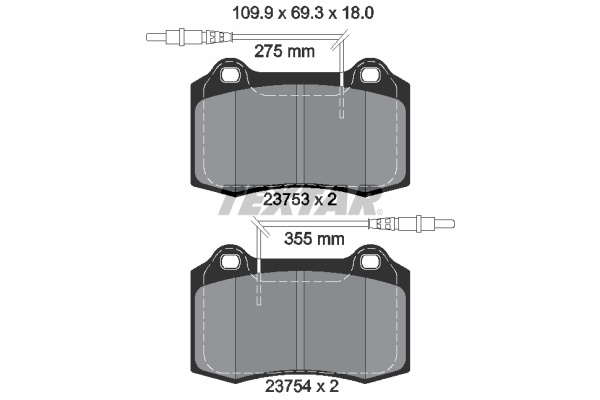 Set placute frana,frana disc punte fata (2375301 TEXTAR) PEUGEOT