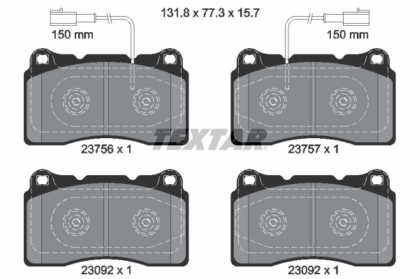 Set placute frana,frana disc punte fata (2375601 TEXTAR) ALFA ROMEO