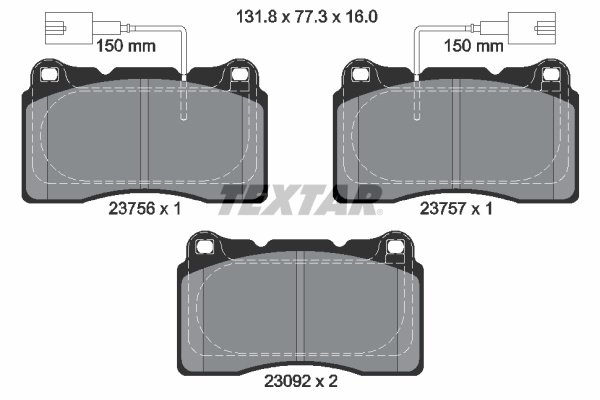 Set placute frana,frana disc punte fata (2375603 TEXTAR) ALFA ROMEO