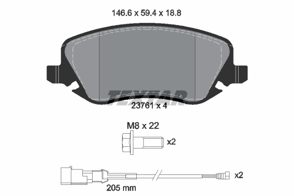 Set placute frana,frana disc punte fata (2376101 TEXTAR) LANCIA