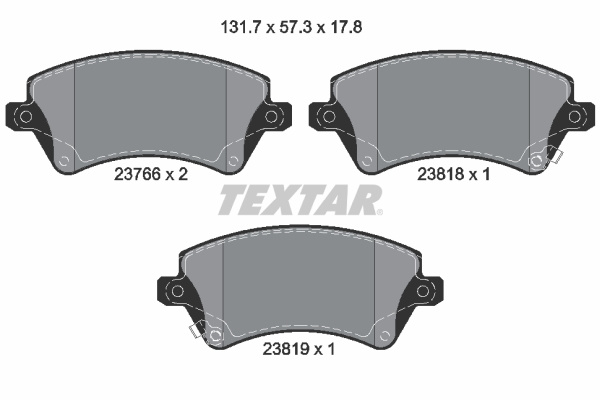 Set placute frana,frana disc punte fata (2376601 TEXTAR) TOYOTA