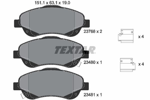 Set placute frana,frana disc punte fata (2376802 TEXTAR) TOYOTA