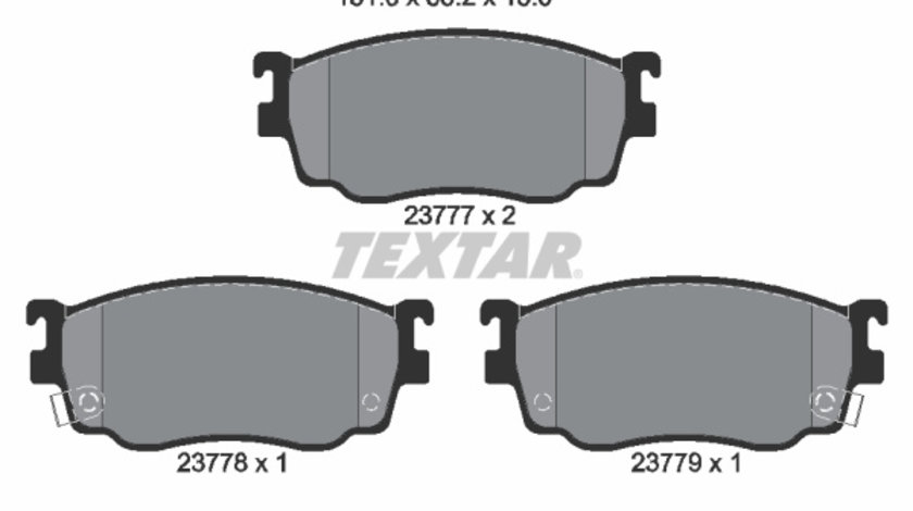 Set placute frana,frana disc punte fata (2377701 TEXTAR) BESTURN (FAW),GAC,ISUZU,MAZDA,MAZDA (FAW),ZOTYE