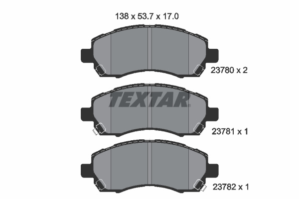 Set placute frana,frana disc punte fata (2378001 TEXTAR) SUBARU