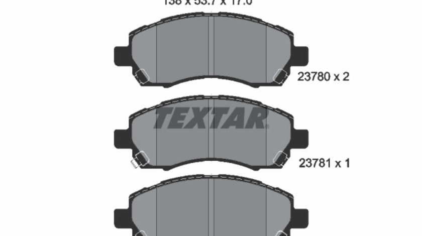 Set placute frana,frana disc punte fata (2378001 TEXTAR) SUBARU