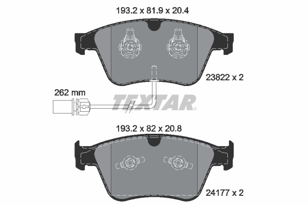 Set placute frana,frana disc punte fata (2382201 TEXTAR) BENTLEY