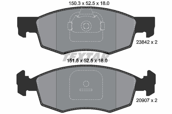 Set placute frana,frana disc punte fata (2384201 TEXTAR) FIAT