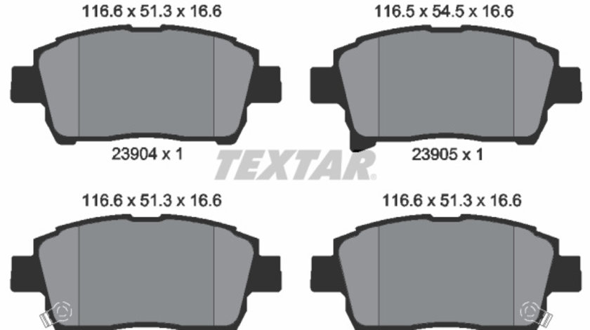 Set placute frana,frana disc punte fata (2390401 TEXTAR) BYD,ENGLON,FAW (TIANJIN),GEELY,GLEAGLE,GREAT WALL,LIFAN,TOYOTA,TOYOTA (FAW)