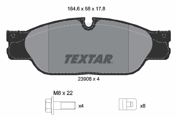Set placute frana,frana disc punte fata (2390801 TEXTAR) DAIMLER,JAGUAR
