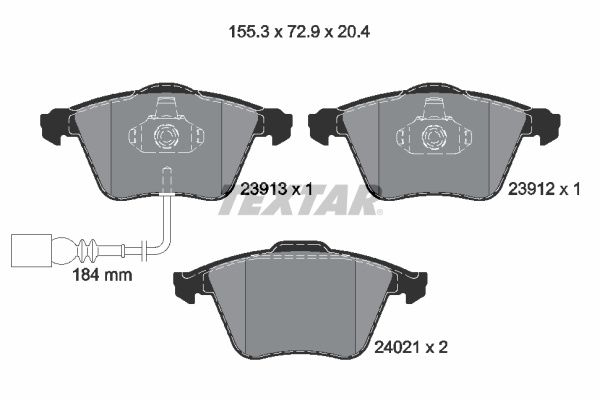 Set placute frana,frana disc punte fata (2391301 TEXTAR) AUDI,SEAT,VW
