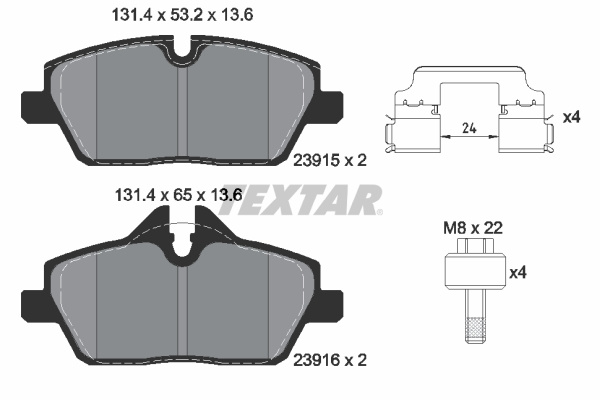 Set placute frana,frana disc punte fata (2391508 TEXTAR) BMW