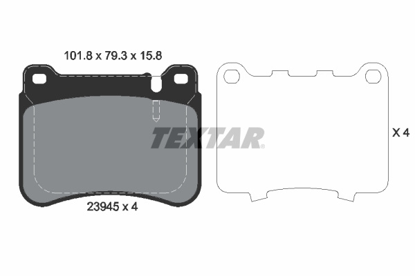 Set placute frana,frana disc punte fata (2394501 TEXTAR) MERCEDES-BENZ