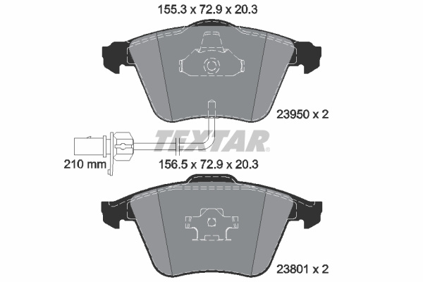 Set placute frana,frana disc punte fata (2395081 TEXTAR) AUDI,AUDI (FAW)