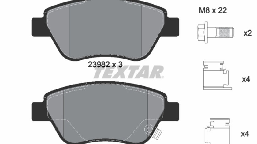 Set placute frana,frana disc punte fata (2398202 TEXTAR) FIAT,GERMAN E-CARS,OPEL,VAUXHALL