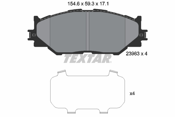 Set placute frana,frana disc punte fata (2398301 TEXTAR) LEXUS
