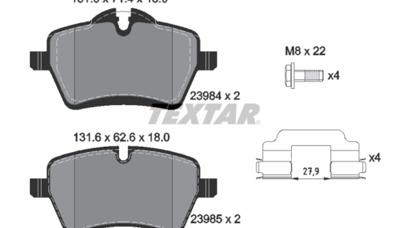 Set placute frana,frana disc punte fata (2398401 TEXTAR) MINI