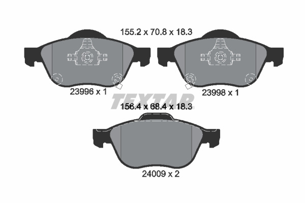 Set placute frana,frana disc punte fata (2399601 TEXTAR) TOYOTA