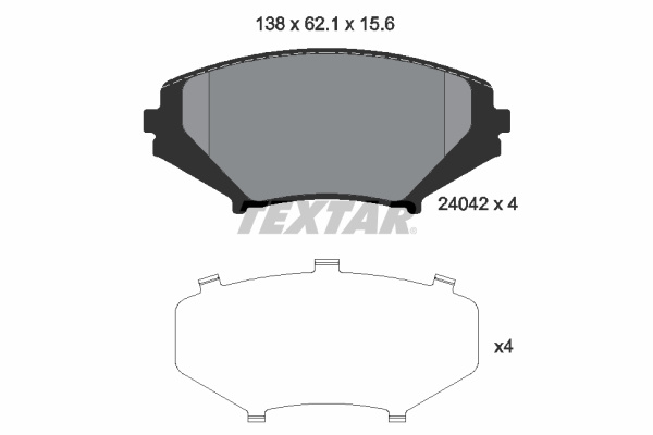 Set placute frana,frana disc punte fata (2404201 TEXTAR) MAZDA