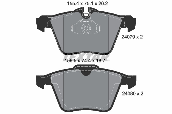 Set placute frana,frana disc punte fata (2407903 TEXTAR) JAGUAR