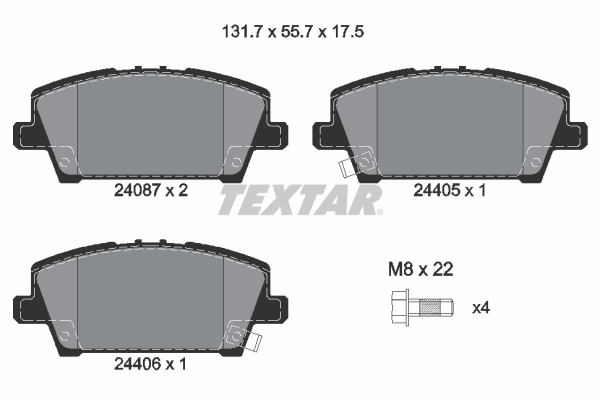 Set placute frana,frana disc punte fata (2408701 TEXTAR) HONDA