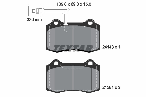 Set placute frana,frana disc punte fata (2414301 TEXTAR) SEAT