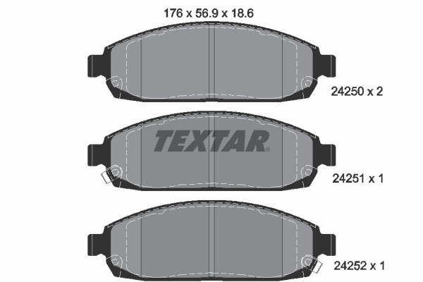 Set placute frana,frana disc punte fata (2425001 TEXTAR) JEEP