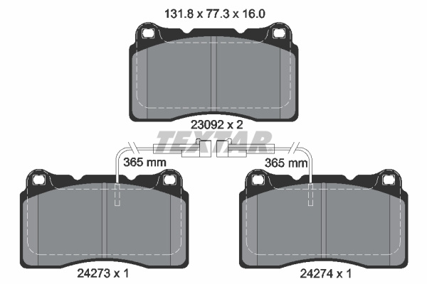 Set placute frana,frana disc punte fata (2427301 TEXTAR) ALFA ROMEO