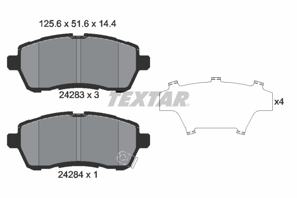 Set placute frana,frana disc punte fata (2428314 TEXTAR) MAZDA