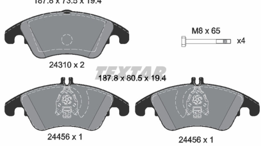 Set placute frana,frana disc punte fata (2431081 TEXTAR) MERCEDES-BENZ,MERCEDES-BENZ (BBDC)