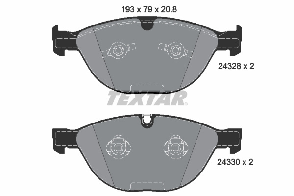 Set placute frana,frana disc punte fata (2432801 TEXTAR) BMW,JAGUAR