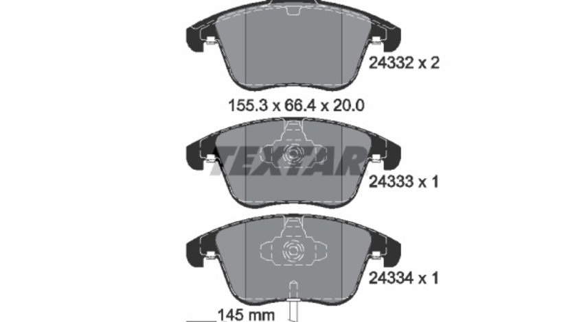 Set placute frana,frana disc punte fata (2433301 TEXTAR) AUDI,AUDI (FAW),BORGWARD,SEAT,VW,VW (SVW)