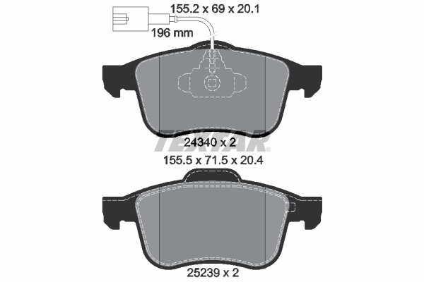 Set placute frana,frana disc punte fata (2434001 TEXTAR) ALFA ROMEO,DODGE