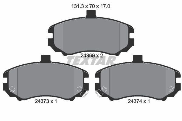 Set placute frana,frana disc punte fata (2436901 TEXTAR) HYUNDAI