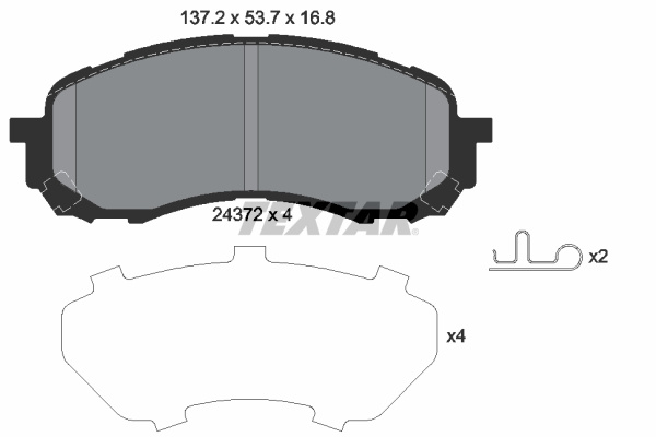 Set placute frana,frana disc punte fata (2437201 TEXTAR) SUBARU
