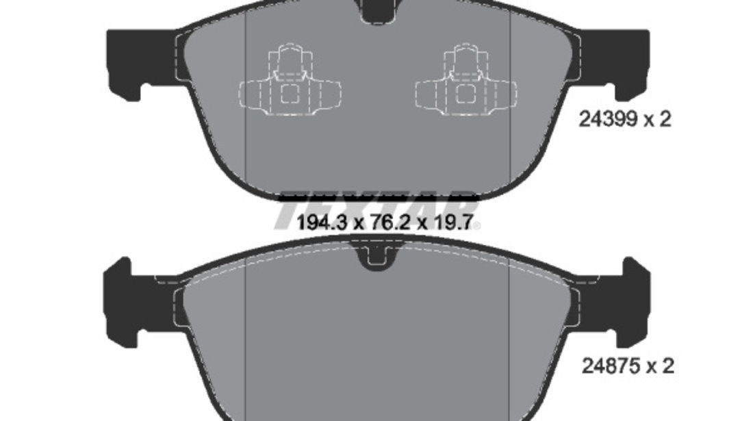 Set placute frana,frana disc punte fata (2439901 TEXTAR) VOLVO,VOLVO ASIA