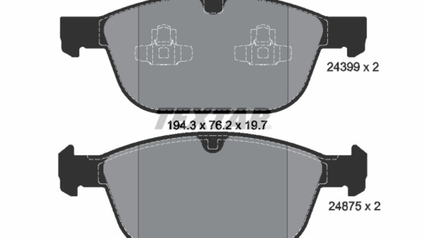 Set placute frana,frana disc punte fata (2439901 TEXTAR) VOLVO,VOLVO ASIA