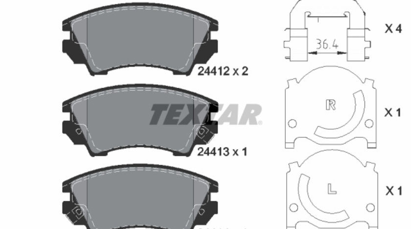 Set placute frana,frana disc punte fata (2441201 TEXTAR) BUICK,BUICK (SGM),CHEVROLET,CHEVROLET (SGM),GMC,HOLDEN,OPEL,ROEWE (SAIC),SAAB,VAUXHALL