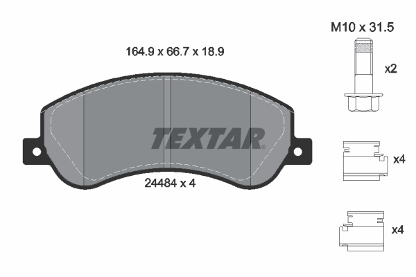 Set placute frana,frana disc punte fata (2448404 TEXTAR) BYD,DENZA,VW