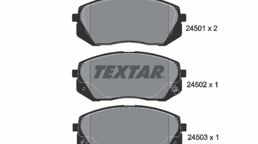 Set placute frana,frana disc punte fata (2450101 TEXTAR) HYUNDAI,KIA,KIA (DYK),NAZA