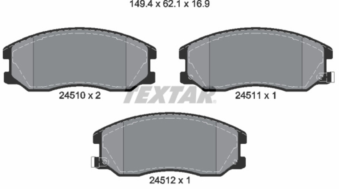 Set placute frana,frana disc punte fata (2451001 TEXTAR) CHEVROLET,CHEVROLET (SGM),DAEWOO,HOLDEN,OPEL,PONTIAC,SATURN,VAUXHALL