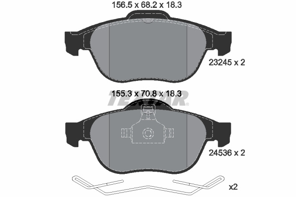 Set placute frana,frana disc punte fata (2453601 TEXTAR) RENAULT