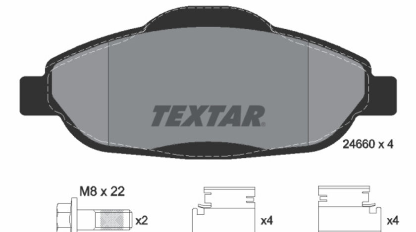 Set placute frana,frana disc punte fata (2466001 TEXTAR) PEUGEOT,PEUGEOT (DF-PSA)