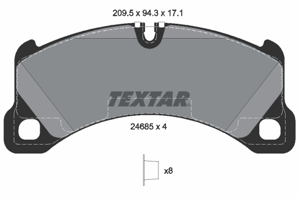 Set placute frana,frana disc punte fata (2468501 TEXTAR) PORSCHE