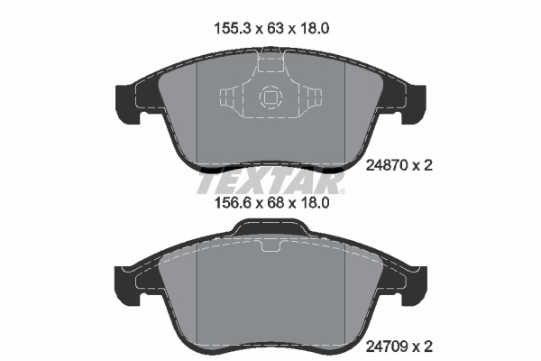 Set placute frana,frana disc punte fata (2487001 TEXTAR) RENAULT,SAMSUNG