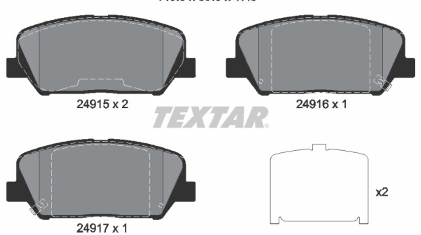 Set placute frana,frana disc punte fata (2491501 TEXTAR) HYUNDAI,KIA,KIA (DYK),NAZA