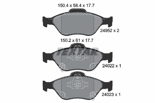 Set placute frana,frana disc punte fata (2495201 TEXTAR) TOYOTA