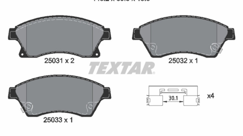 Set placute frana,frana disc punte fata (2503101 TEXTAR) BUICK (SGM),CHEVROLET,CHEVROLET (SGM),HOLDEN,OPEL,VAUXHALL