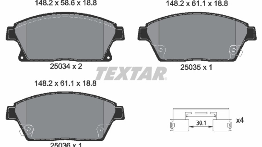 Set placute frana,frana disc punte fata (2503401 TEXTAR) BUICK,BUICK (SGM),CADILLAC,CHEVROLET,CHEVROLET (SGM),HOLDEN,OPEL,VAUXHALL