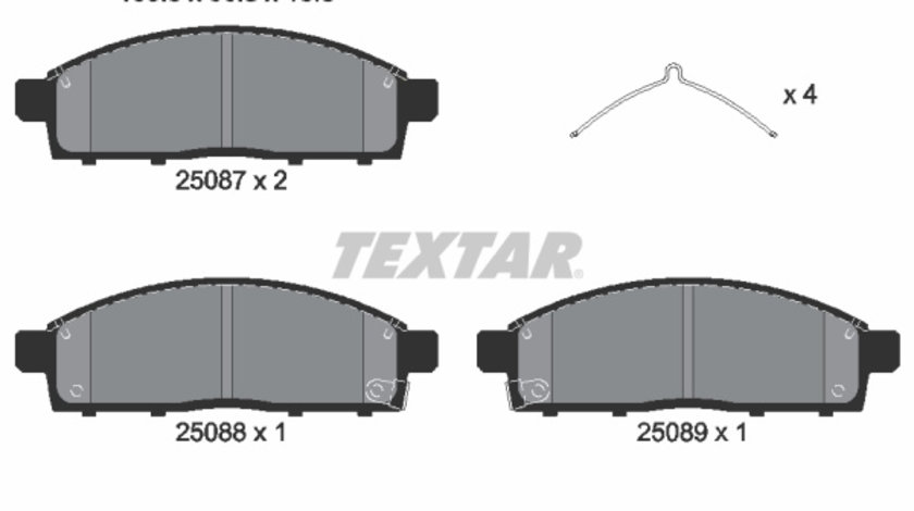 Set placute frana,frana disc punte fata (2508703 TEXTAR) FIAT,MITSUBISHI,RAM