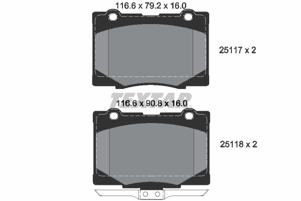 Set placute frana,frana disc punte fata (2511701 TEXTAR) ACURA,HONDA